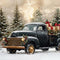 Kate Noël Camion Noir Neige Forêt Toile de fond conçue par Emetselch - Kate Backdrop FR