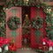 Kate Sapin de Noël Plaid Grange Porte Toile de fond conçue par Mini MakeBelieve - Kate Backdrop FR