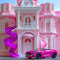 Kate Poupée de mode Rose Villa Voiture Plage Toile de fond conçue par Mini MakeBelieve - Kate Backdrop FR