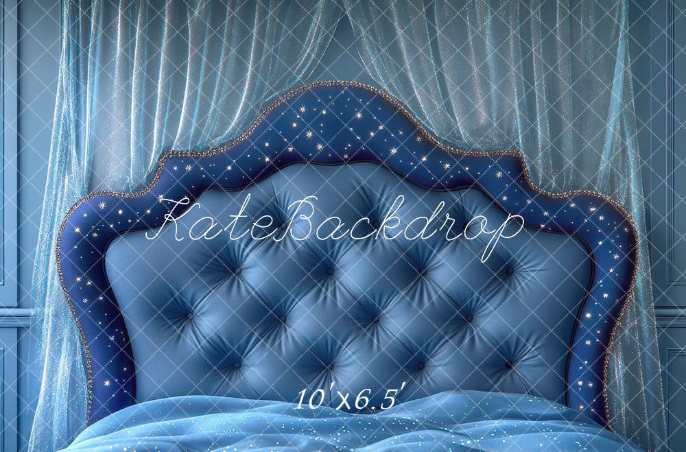 Kate Tête de lit Élégant Bleu Rideau Toile de fond conçue par Mini MakeBelieve - Kate Backdrop FR