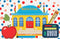 Kate Scolaire École Pomme Calculatrice Toile de fond conçue par Emetselch - Kate Backdrop FR