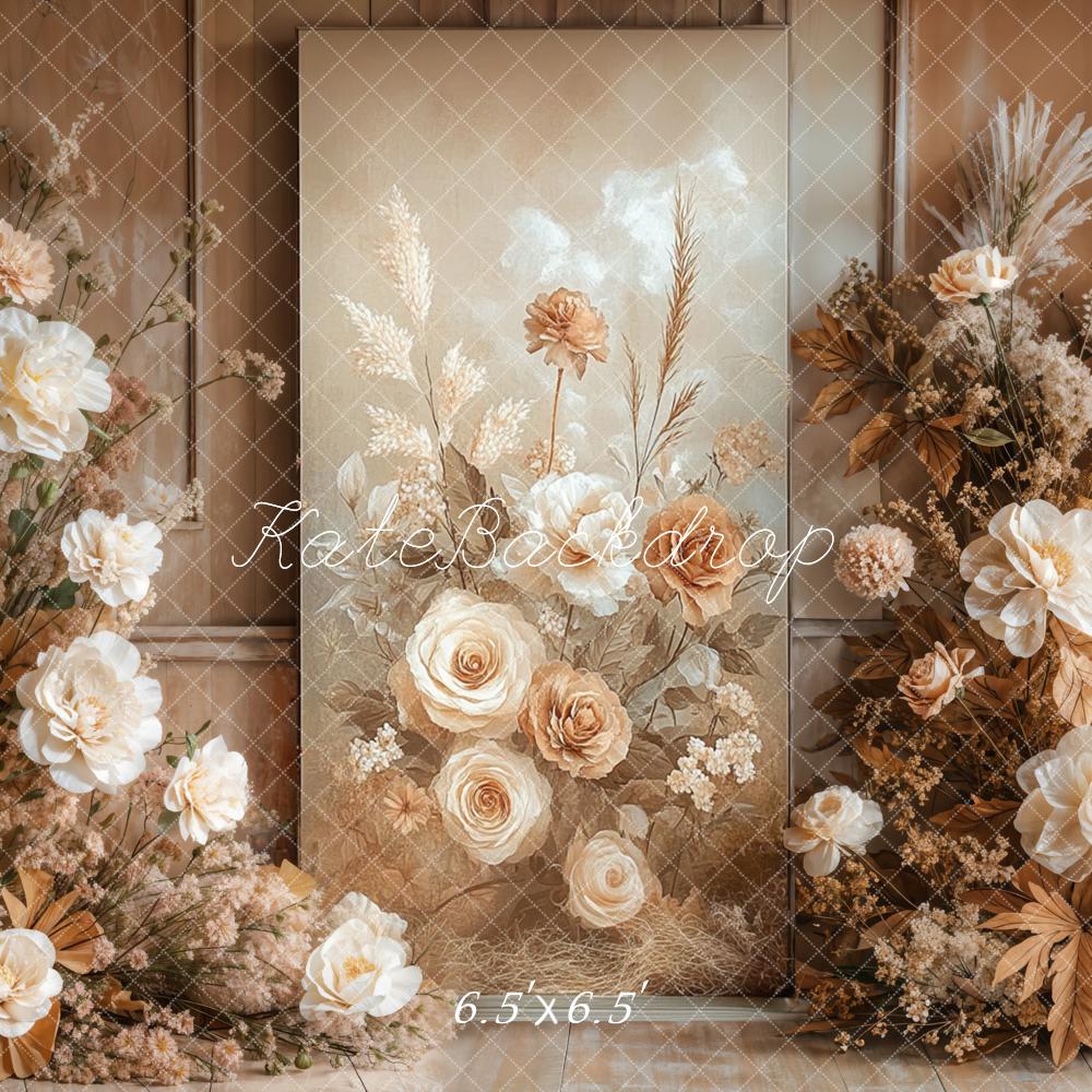 Kate Automne Bohème Fleurs Beige Vintage Toile de fond conçue par Emetselch