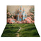 Kate Princesse Château de rêve Fleurs Toile de fond+Printemps Herbe Allée Sol Toile de fond - Kate Backdrop FR