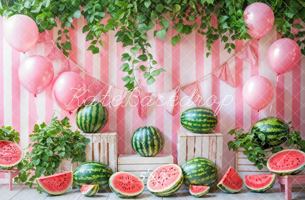 Kate Été Pastèque Anniversaire Rose Toile de fond conçue par Emetselch - Kate Backdrop FR