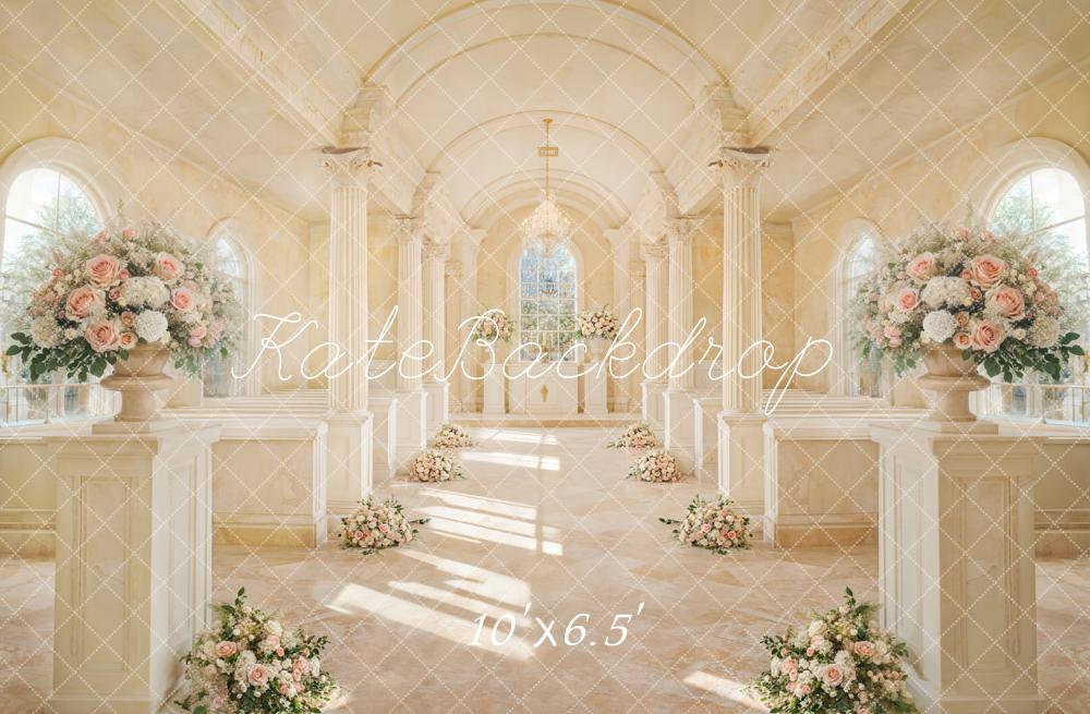 Kate Église Mariage Cérémonie Fleur Élégant Toile de fond conçue par Emetselch - Kate Backdrop FR