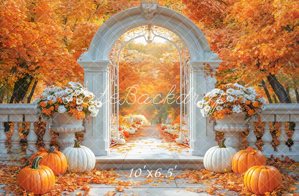Kate Automne Fleur Arche Citrouille Érable Toile de fond conçue par Emetselch - Kate Backdrop FR