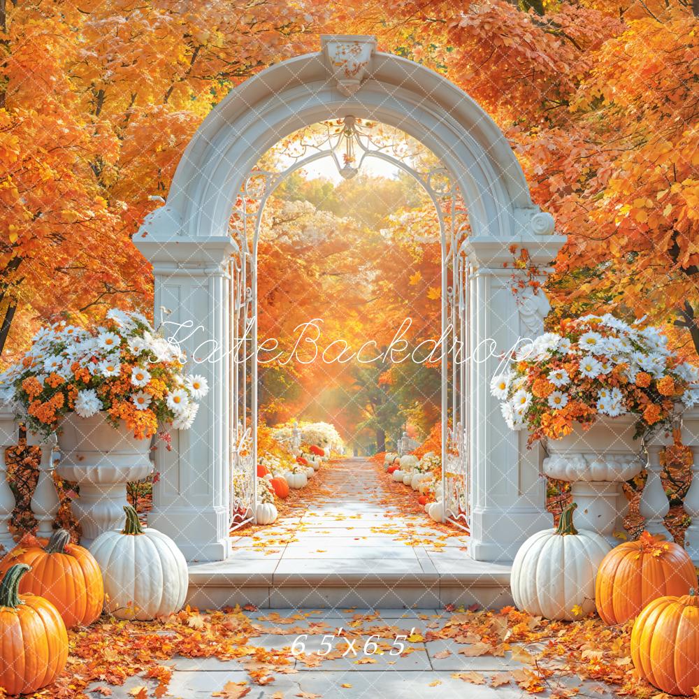 Kate Automne Fleur Arche Citrouille Érable Toile de fond conçue par Emetselch - Kate Backdrop FR