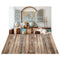 Kate Voyage Carte Globe Nautique Nounours Toile de fond+Parquet Bois Brun Sol Toile de fond - Kate Backdrop FR