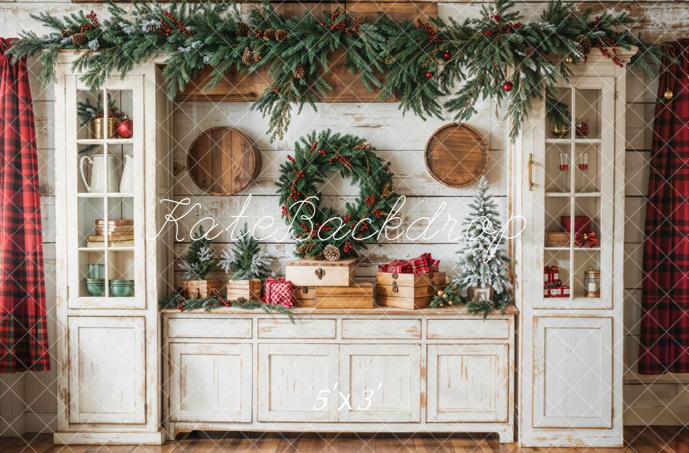 Kate Noël Armoire Rustique Blanc Toile de fond conçue par Emetselch - Kate Backdrop FR
