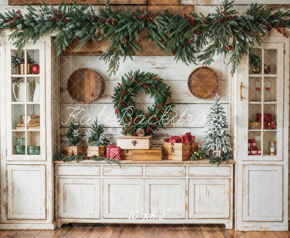Kate Noël Armoire Rustique Blanc Toile de fond conçue par Emetselch - Kate Backdrop FR