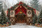 Kate Sapin de Noël Grange Neige Forêt Toile de fond conçue par Emetselch - Kate Backdrop FR