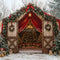 Kate Sapin de Noël Grange Neige Forêt Toile de fond conçue par Emetselch - Kate Backdrop FR