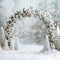 Kate Hiver Arche Neige Noël Bokeh Toile de fond conçue par Emetselch - Kate Backdrop FR
