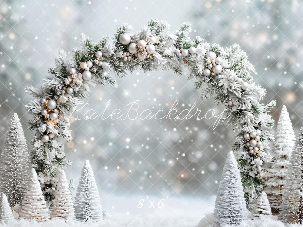 Kate Hiver Arche Neige Noël Bokeh Toile de fond conçue par Emetselch - Kate Backdrop FR