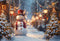 Kate Noël Bonhomme de neige Lumières Rue Toile de fond conçue par Emetselch - Kate Backdrop FR