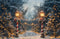 Kate Noël Hiver Forêt Lumières Nuit Toile de fond conçue par Emetselch - Kate Backdrop FR