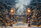 Kate Noël Hiver Forêt Lumières Nuit Toile de fond conçue par Emetselch - Kate Backdrop FR