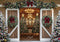 Kate Sapin de Noël Grange Porte Décors Toile de fond conçue par Mini MakeBelieve - Kate Backdrop FR