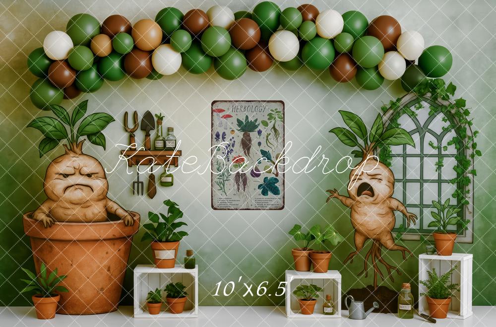 Kate Anniversaire Herboristerie Jardin Serre Toile de fond conçue par Patty Roberts - Kate Backdrop FR
