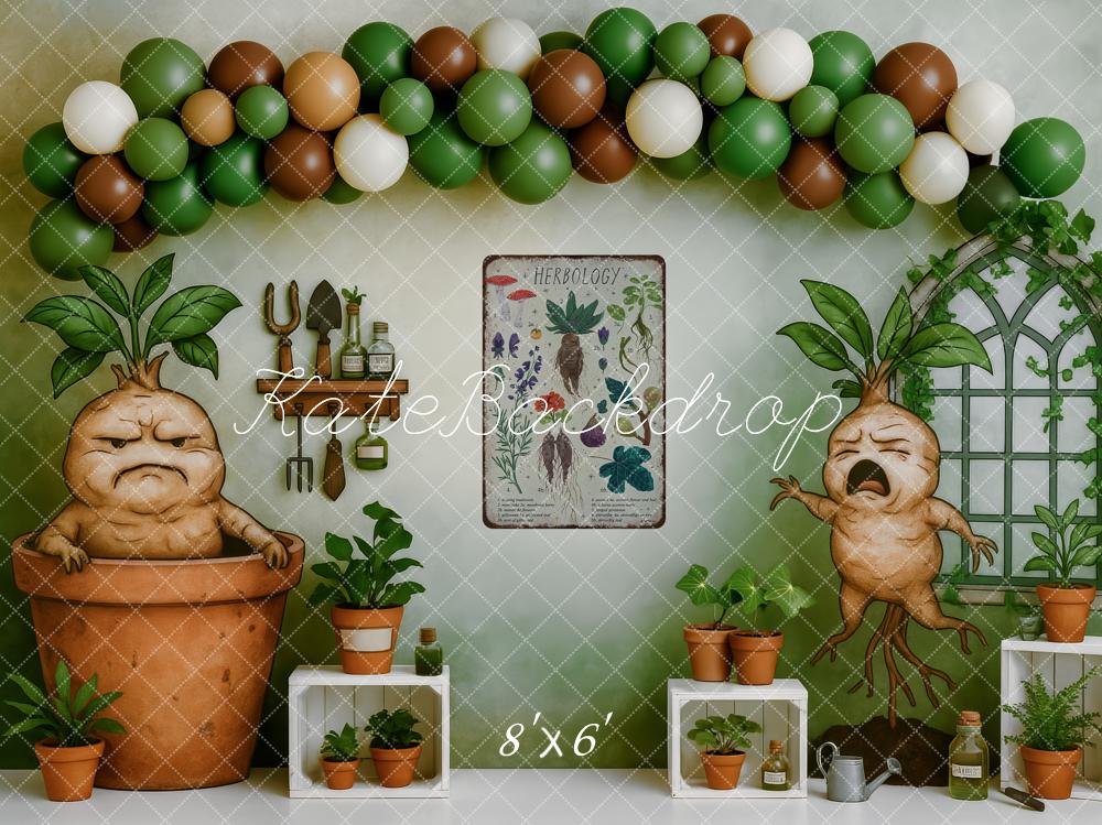 Kate Anniversaire Herboristerie Jardin Serre Toile de fond conçue par Patty Roberts - Kate Backdrop FR