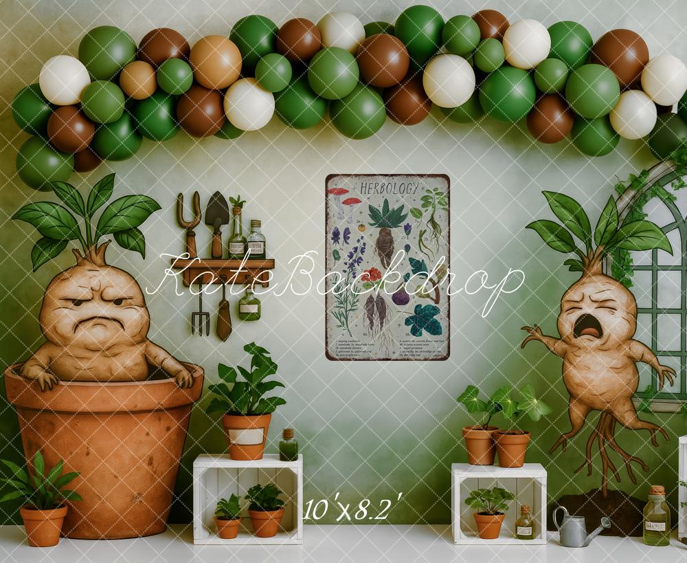 Kate Anniversaire Herboristerie Jardin Serre Toile de fond conçue par Patty Roberts - Kate Backdrop FR