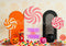 Kate Halloween Bonbons Trick or Treat Toile de fond conçue par Patty Roberts - Kate Backdrop FR