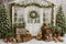 Kate Sapin de Noël Ours en peluche Cabane Toile de fond conçue par Patty Roberts - Kate Backdrop FR