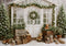 Kate Sapin de Noël Ours en peluche Cabane Toile de fond conçue par Patty Roberts - Kate Backdrop FR