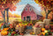 Kate Automne Grange Citrouille Récolte Foin Toile de fond conçue par Emetselch - Kate Backdrop FR