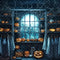 Kate Halloween Fenêtre Toile d'araignée Citrouille Toile de fond conçue par Emetselch - Kate Backdrop FR