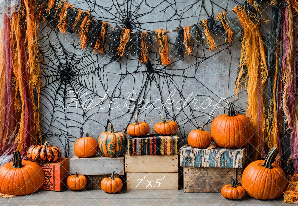 Kate Halloween Toile d'araignée Citrouille Toile de fond conçue par Emetselch - Kate Backdrop FR