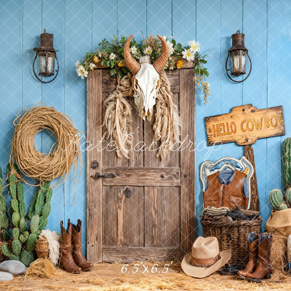 Kate Anniversaire Cowboy Cactus Porte Toile de fond conçue par Emetselch - Kate Backdrop FR