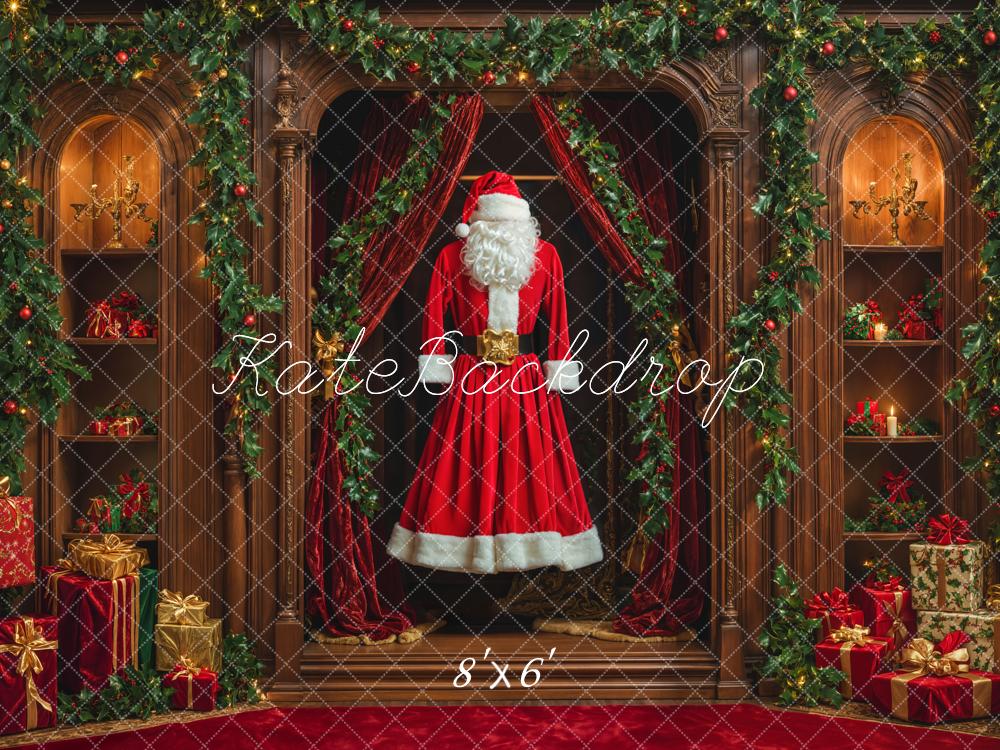 Kate Père Noël Costume Placard Cadeaux Toile de fond conçue par Emetselch - Kate Backdrop FR