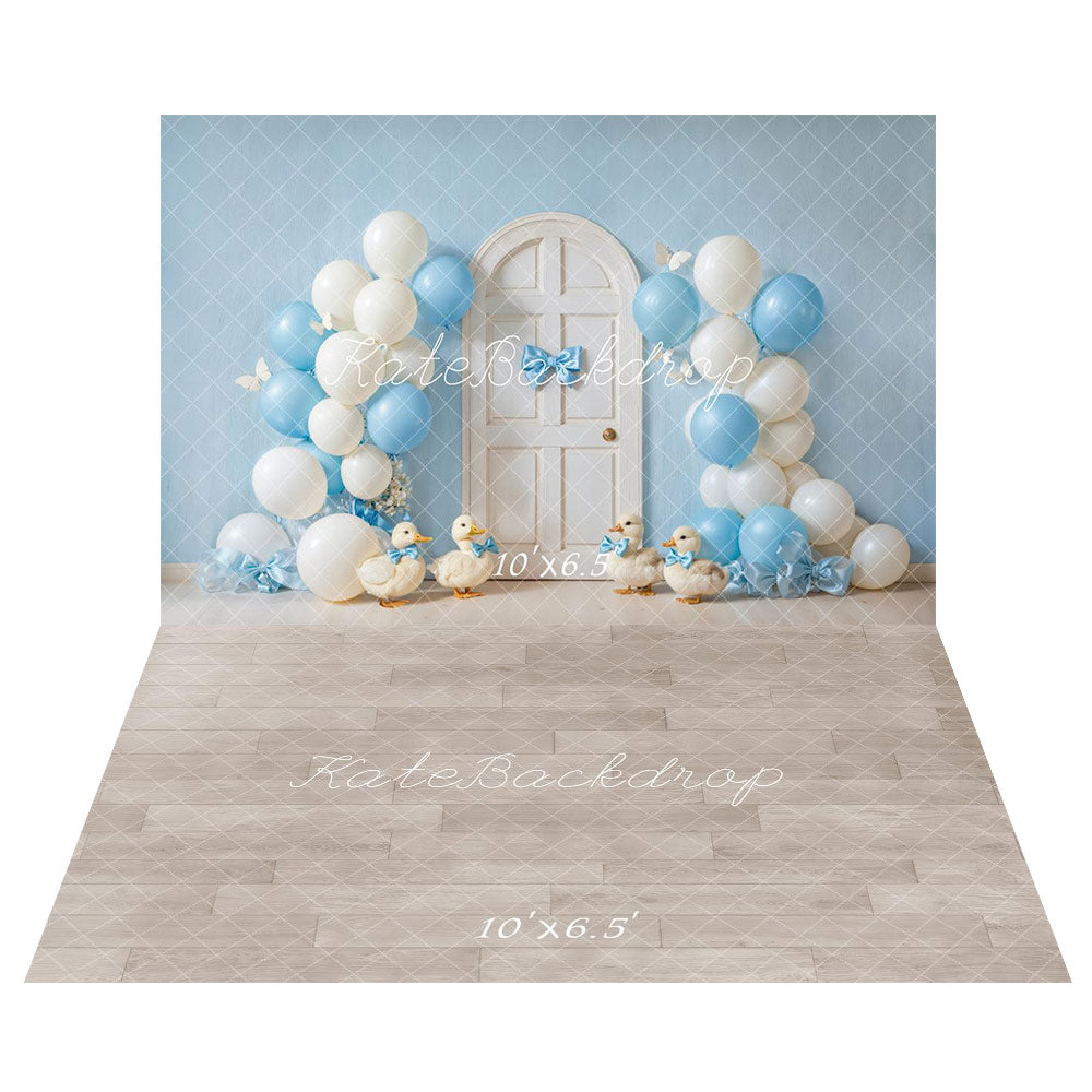 Kate Anniversaire Ballons Porte Canards Toile de fond+Bois Texture Beige Sol Toile de fond