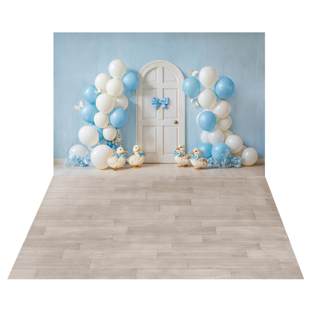 Kate Anniversaire Ballons Porte Canards Toile de fond+Bois Texture Beige Sol Toile de fond
