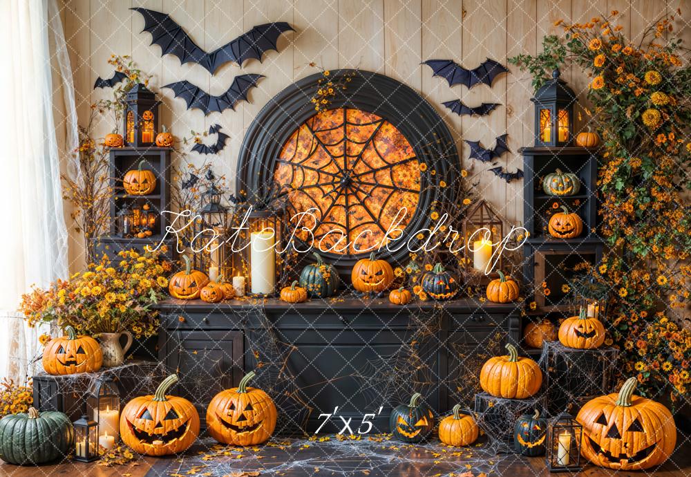 Kate Halloween Citrouille Chauve-souris Armoires Toile de fond conçue par Emetselch - Kate Backdrop FR
