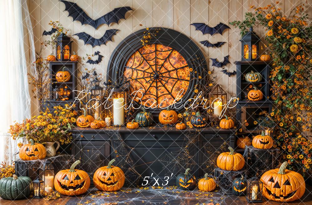 Kate Halloween Citrouille Chauve-souris Armoires Toile de fond conçue par Emetselch - Kate Backdrop FR