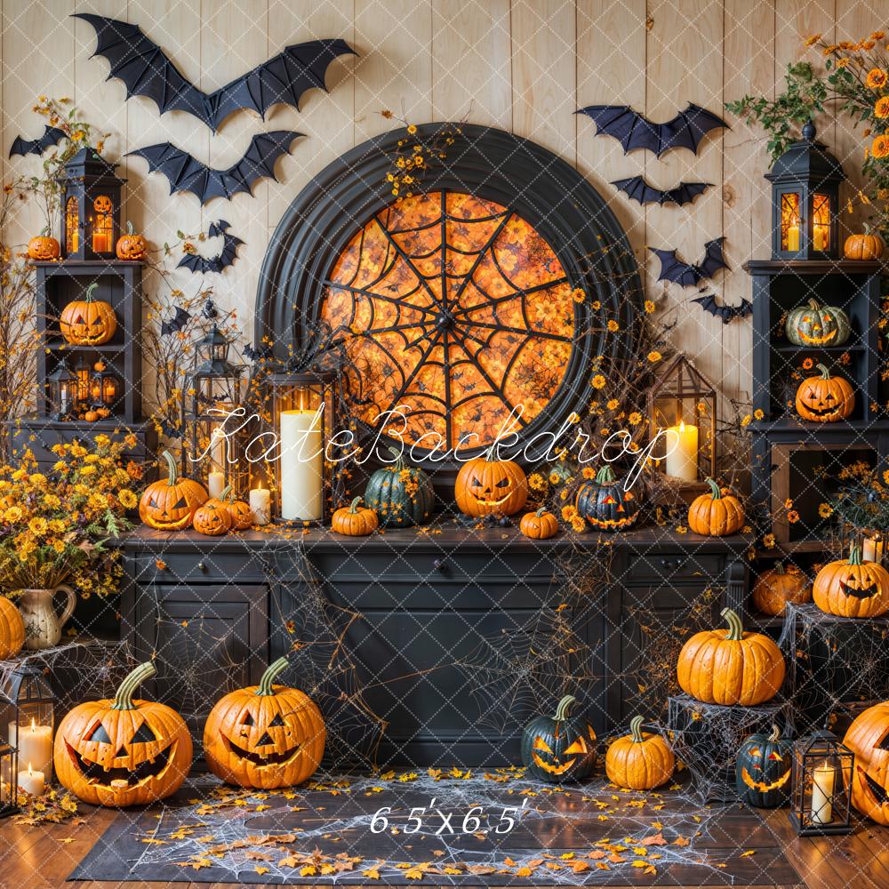 Kate Halloween Citrouille Chauve-souris Armoires Toile de fond conçue par Emetselch - Kate Backdrop FR