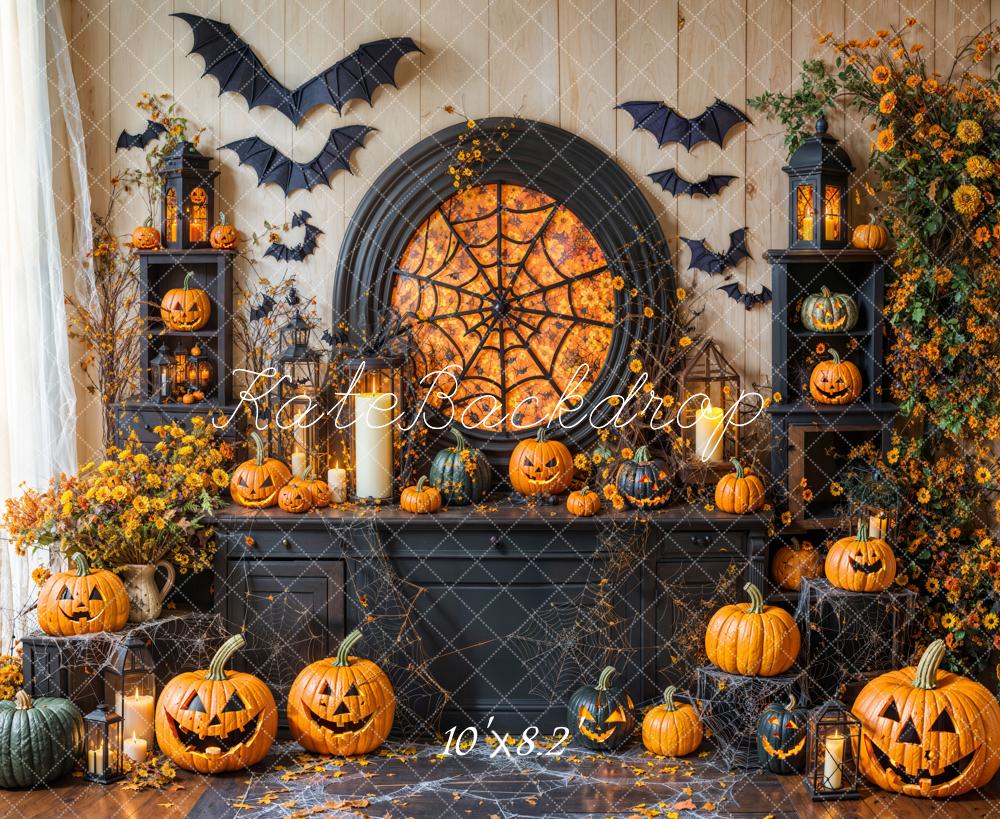 Kate Halloween Citrouille Chauve-souris Armoires Toile de fond conçue par Emetselch - Kate Backdrop FR