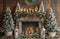 Kate Sapin de Noël Rustique Cheminée Lanterne Toile de fond conçue par Emetselch - Kate Backdrop FR