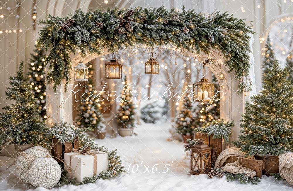 Kate Noël Arche Neige Arbres Lumière Toile de fond conçue par Emetselch
