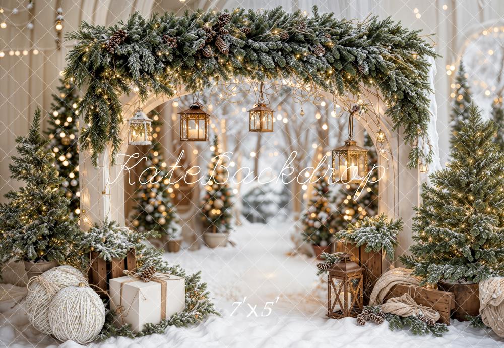 Kate Noël Arche Neige Arbres Lumière Toile de fond conçue par Emetselch