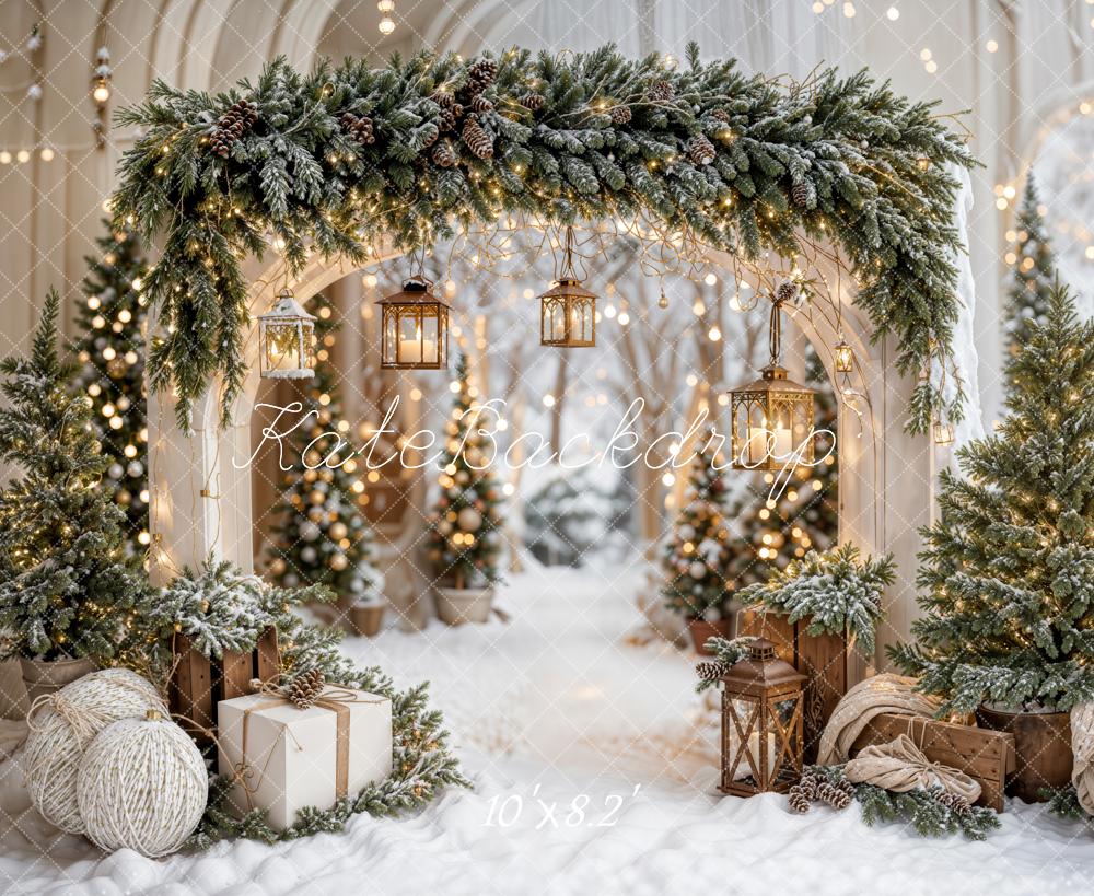 Kate Noël Arche Neige Arbres Lumière Toile de fond conçue par Emetselch