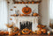 Kate Halloween Citrouilles Cheminée Fleurs Toile de fond conçue par Emetselch - Kate Backdrop FR