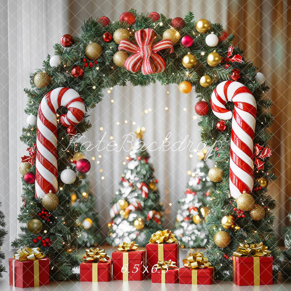 Kate Sapin de Noël Bonbons Arche Cadeaux Toile de fond conçue par Mini MakeBelieve - Kate Backdrop FR