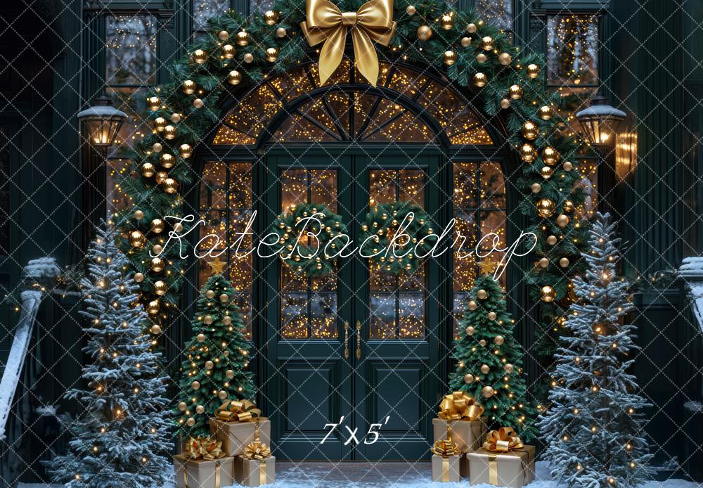 Kate Sapin de Noël Porte Arche Nuit Toile de fond conçue par Mini MakeBelieve - Kate Backdrop FR