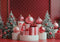 Kate Sapins de Noël Luxe Disco Cadeau Rouge Toile de fond conçue par Mini MakeBelieve - Kate Backdrop FR