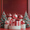 Kate Sapins de Noël Luxe Disco Cadeau Rouge Toile de fond conçue par Mini MakeBelieve - Kate Backdrop FR