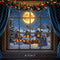 Kate Noël Clair de lune Neige Fenêtre Village Toile de fond conçue par Mini MakeBelieve - Kate Backdrop FR