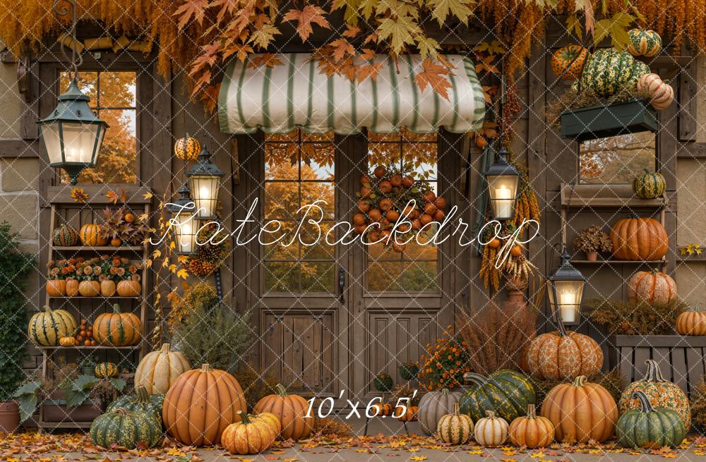 Kate Automne Citrouille Porte Feuilles d'érable Toile de fond conçue par Emetselch - Kate Backdrop FR